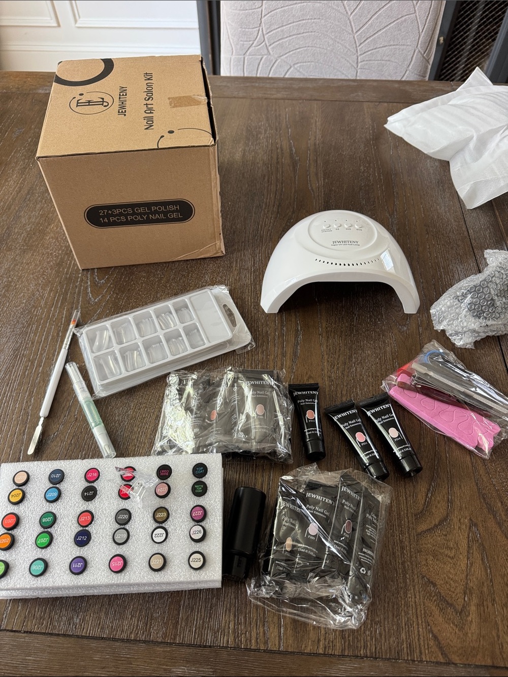 Gel Nail Starter Kit with White LED Nail Lamp